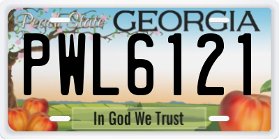 GA license plate PWL6121