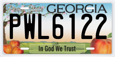 GA license plate PWL6122