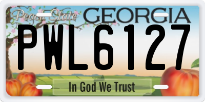 GA license plate PWL6127