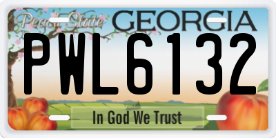 GA license plate PWL6132