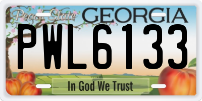 GA license plate PWL6133