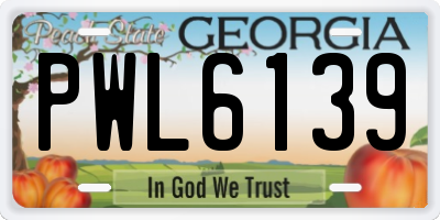 GA license plate PWL6139