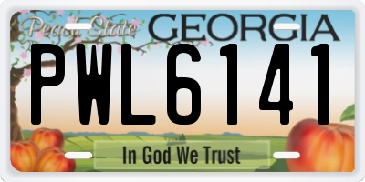 GA license plate PWL6141