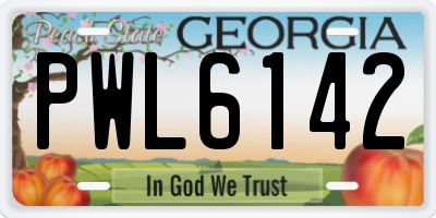GA license plate PWL6142