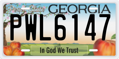 GA license plate PWL6147