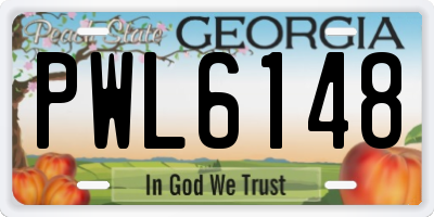 GA license plate PWL6148