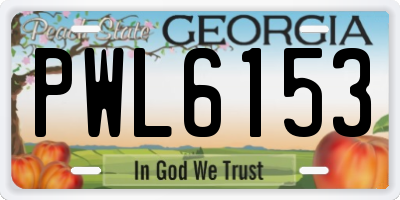 GA license plate PWL6153