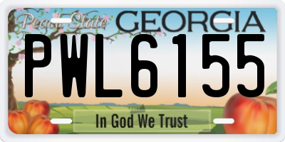 GA license plate PWL6155