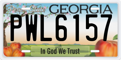 GA license plate PWL6157
