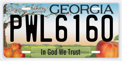 GA license plate PWL6160