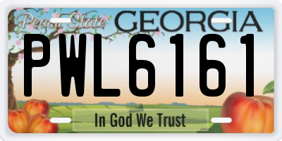 GA license plate PWL6161
