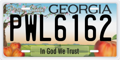 GA license plate PWL6162