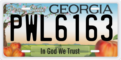 GA license plate PWL6163