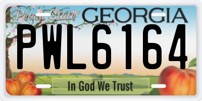 GA license plate PWL6164