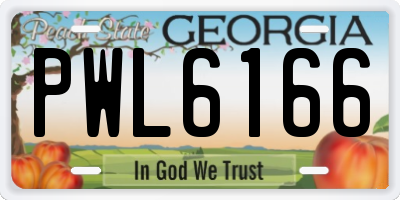GA license plate PWL6166
