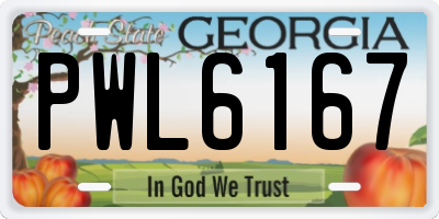 GA license plate PWL6167