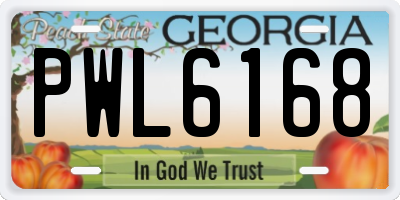 GA license plate PWL6168