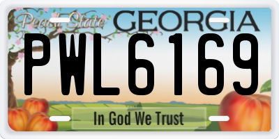 GA license plate PWL6169