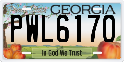 GA license plate PWL6170