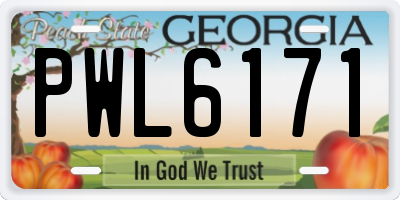 GA license plate PWL6171