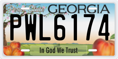 GA license plate PWL6174