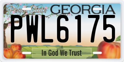 GA license plate PWL6175