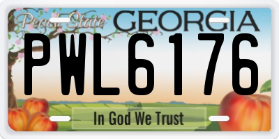 GA license plate PWL6176