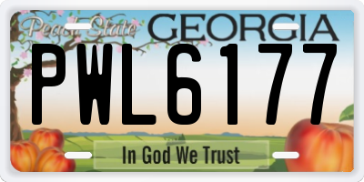 GA license plate PWL6177