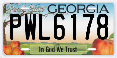 GA license plate PWL6178
