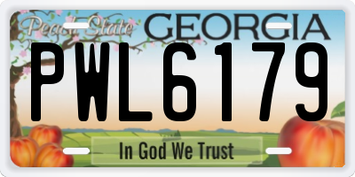 GA license plate PWL6179