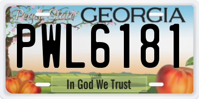 GA license plate PWL6181