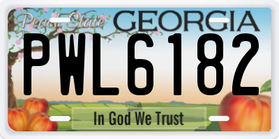 GA license plate PWL6182