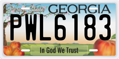 GA license plate PWL6183