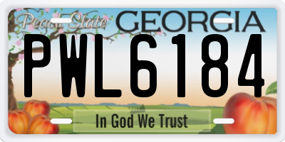 GA license plate PWL6184