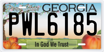 GA license plate PWL6185