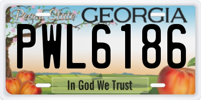 GA license plate PWL6186
