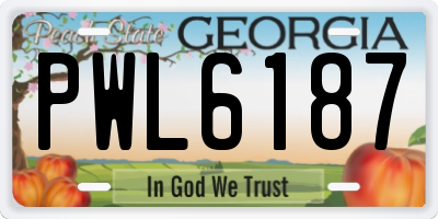 GA license plate PWL6187
