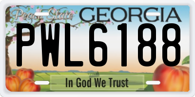GA license plate PWL6188