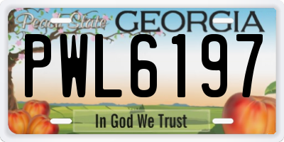 GA license plate PWL6197