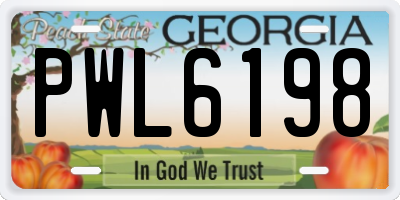 GA license plate PWL6198