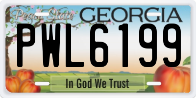 GA license plate PWL6199