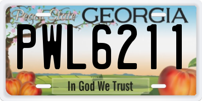 GA license plate PWL6211