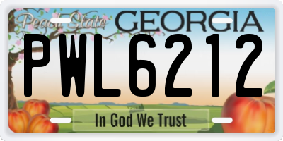 GA license plate PWL6212