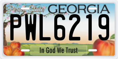 GA license plate PWL6219