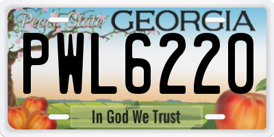 GA license plate PWL6220