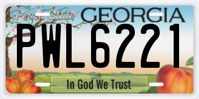 GA license plate PWL6221