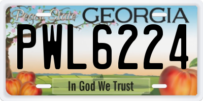 GA license plate PWL6224