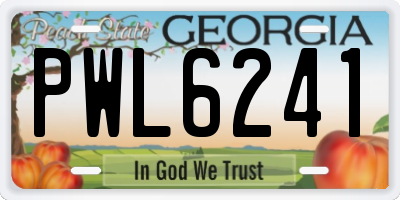 GA license plate PWL6241