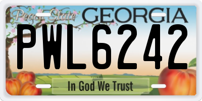GA license plate PWL6242