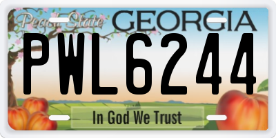 GA license plate PWL6244